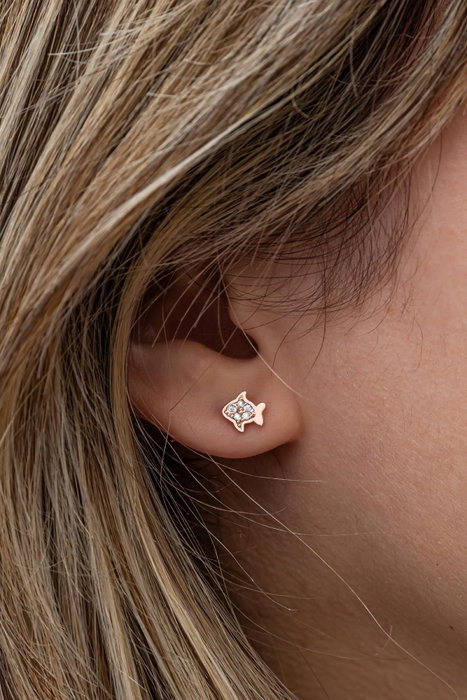 Heliophilia Silver Pendientes de Plata de Ley 925 con Baño de Oro Rosa y Circón